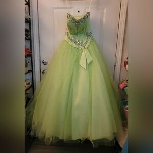 Mori Lee Pastel Green Prom Gown Sweetheart Neckline Strapless